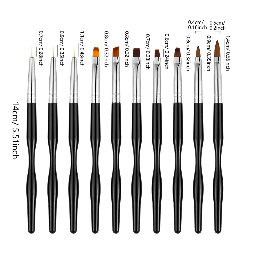 مجموعة فرش أظافر سوداء بمقبض م - مراجعة Detailing Brush Set وسعره
