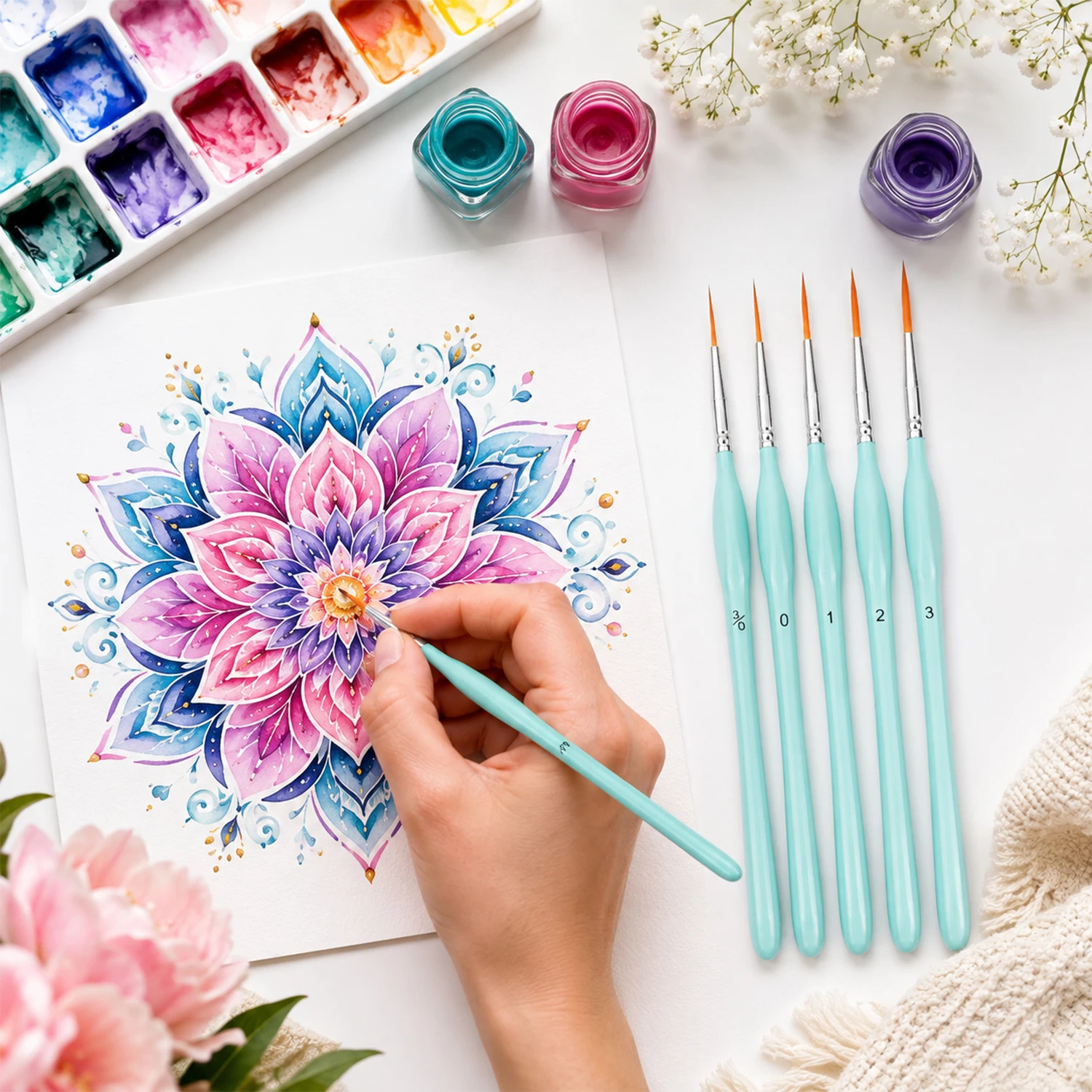 مجموعة من 6 فرش ريجر للرسم، فر - مراجعة Detailing Brush Set وسعره